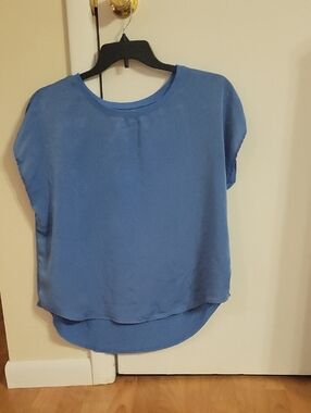 Maurices  Blue Relaxed Short-Sleeve Blouse Sz XL